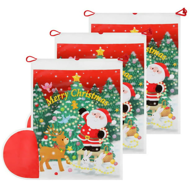 50PCS Self Adhesive Christmas Santa Snowman Party Treat Cookies Candy Gift Bags